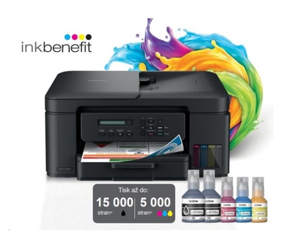 BROTHER multifunkce inkoustová DCP-T730DW - A4 128MB 2400x600 16ppm ADF USB 2.0. WIFI - INKTANK INK BENEFIT EDF_3861062