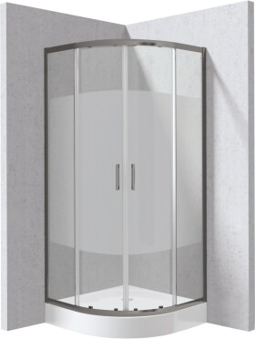 DEANTE - Funkia Evo čtvrtkruhový kout s vaničkou, 90x90 cm – vzor pruh KYPZDE99P