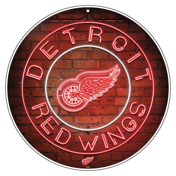 Mustang Cedule Detroit Red Wings NHL 22" Round Neon De