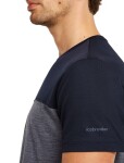 Pánské merino triko s krátkým rukávem ICEBREAKER Mens Cool-Lite Sphere III SS Tee Colour Block, Midnight Navy Hthr/Midnight Navy/Cb velikost: M