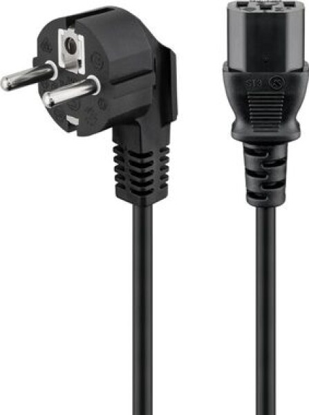 Goobay 68604 napájecí síťový kabel C13 IEC 1.5 m černá / zahnutá zástrčka (4040849686047)