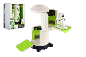 Sada vesmír plast astronaut,vesmírná stanice na baterie se světlem, zvukem v krabici 23x30x15cm