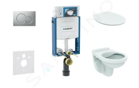 Geberit Set předstěnové instalace, klozet Alpha se sedátkem, tlačítko Sigma01, matný chrom 110.302.00.5 ND3