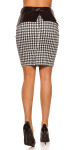 Sexy KouCla pencilskirt w.peplum a.houndstooth barva blackwhite velikost