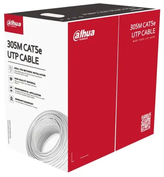 Dahua UTP Cat5e bílý / Síťový kabel / drát / 4 páry / PVC / 305m (PFM920I-5EUN-white)
