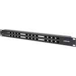 Intellinet 24-Port Cat6a Patchpanel geschirmt 1HE Kabeleinführung 90° abgewinkelt schwarz 24 portů patch panel 483 mm (1