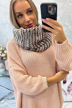 KN16 Dámská čepice ecru+mocca UNI