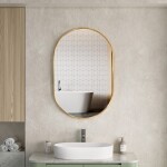 Erga Oval, oválné zrcadlo 60x90cm, zlatý rám, ERG-V01-OVAL-6090-GD