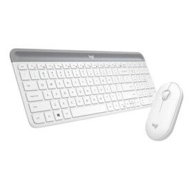 Logitech Slim Wireless Combo MK470 US bílá / bezdrátová sada klávesnice a myši / US verze (920-009205)