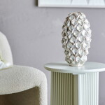 Bloomingville Váza Glenda Deco White, béžová barva, keramika