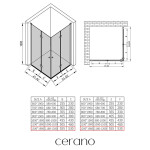 CERANO - Sprchový kout Volpe Duo L/P - 6 mm - chrom, transparentní sklo - 120x120x190 - zalamovací CER-670672
