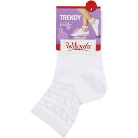 Dámské ponožky s ozdobným lemem TRENDY COTTON SOCKS - BELLINDA - bílá 35 - 38