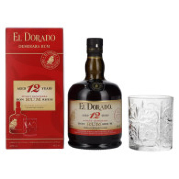 El Dorado Rum 12y 0,7 l (dárkové balení 1 sklenice)