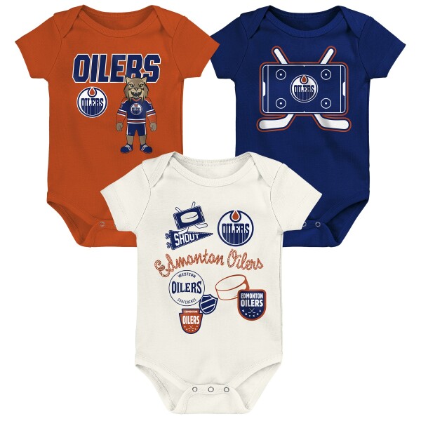 Outerstuff Dětské body Edmonton Oilers NHL Littlest Player 3Pk Creeper Se Velikost: Batole 6-9 Měsíců