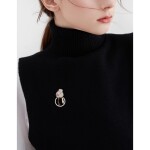 Vánoční brož se zirkony Sněhulák, Zlatá