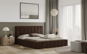 FRONTI Postel RIMINI 160x200 hnědá s úložným prostorem