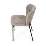 Židle jídelní, lanýžová látka, černé kovové nohy.