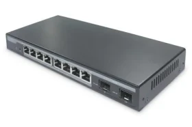 DIGITUS Switch 8-Port PoE+ černá / Switch / Managed L2 / Gigabit / PoE 86 W / 2x SFP (DN-95344)