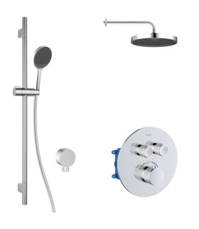 Kielle - Oudee Termostatická baterie pod omítku, pro 2 spotřebiče, s příslušenstvím EcoSpare a tělesem, chrom 20602SPT50