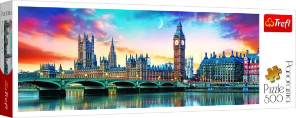 Trefl Puzzle Big Ben a Westminsterský palác, Londýn / 500 dílků Panoramatické - Trefl