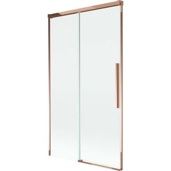 MEXEN/S - Rox vanová zástěna 2-křídlová posuvná 100 x 150, transparent, růžové zlato 8C9-100-001-60-00
