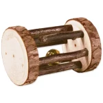 TRIXIE Hračka dřevěný váleček s rolničkou (G15-61654) / Pro hlodavce a králíky / o 5 × 7 cm (G15-61654)