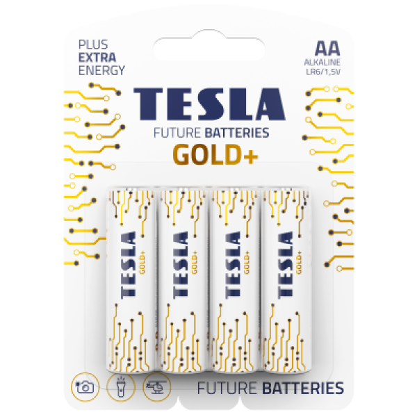 TESLA GOLD+ alkalická tužková baterie AA (LR06) 4 ks / blister (1099137206)