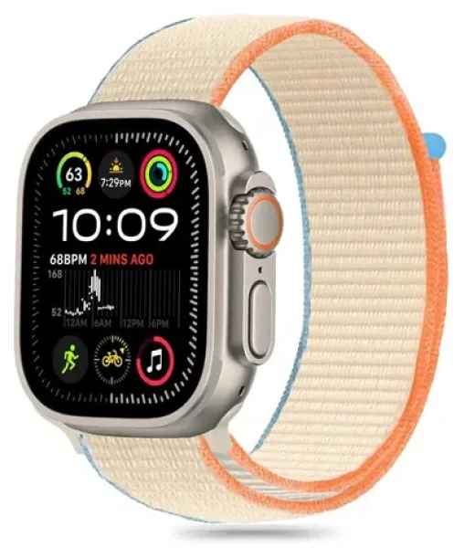 Tech-Protect Nylon béžová / Řemínek pro Apple Watch 6/7/8/9/10/SE/Ultra 1/2 / 44/45/46/49 mm