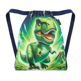 Bagmaster SÁČEK LUMI 25 C školní na přezůvky / tělocvik – dinosaurus Zelená 1,5 l 230381
