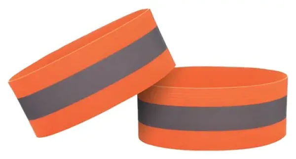 Hurtel Reflexní páska oranžová / Reflexní pásek / Suchý zip / šířka 4 cm / cyklistika a běhání