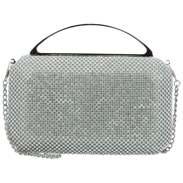 Třpytivá dámská plesová kabelka Moon Kaela, stříbrná