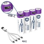 GP Aktion Gratis Ladegerät USB-Modell Ladegerät GP B441 inkl. 4x AA-Akku akumulátor AA, Ni-MH, 2100 mAh, 1.2 V, 1 sada