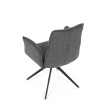 Židle jídelní, šedá látka, 360° vratný mechanismus, černý kov