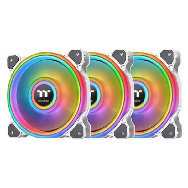 THERMALTAKE Riing Quad 12 RGB bílá 3ks / Ventilátor / 120 mm / Hydraulic Bearing / 1500 RPM @ 25 dB / 40.9 CFM (CL-F100-PL12SW-A)