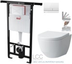 ALCADRAIN Jádromodul - předstěnový instalační systém s bílým tlačítkem M1710 + WC LAUFEN PRO LCC RIMLESS + SEDÁTKO AM102/1120 M1710 LP2