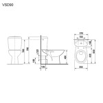 MEREO - WC kombi, zadní odpad s armaturou (VSD90 H8602760007871