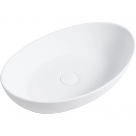 CERANO - Umyvadlo z litého mramoru Gaia - na desku - bílá matná - 55,5x35 CER-WB12