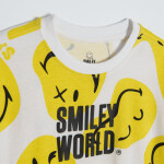 Bavlněné tričko s krátkým rukávem Smiley World- bílé - 146 WHITE
