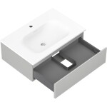 MEXEN/S - Orio koupelnová skříňka 70 cm s umyvadlem Vela, 1 šuplík, šedá mat/bílá mat 91A10-07023-1-BF62-W23M01