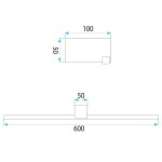Koupelnové nástěnné LED svítidlo SWE044-1W 60cm GOLD OSW-20144