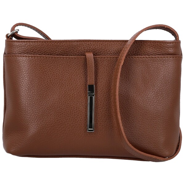 Módní dámská kožená crossbody kabelka Ofelie, hnědá