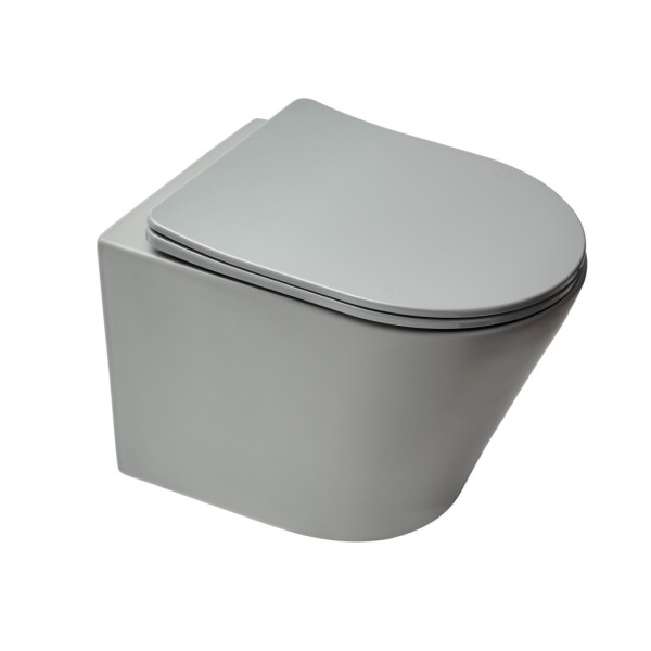 Wc závěsné SAT Infinitio včetně prkénka softclose, šedá mat, zadní odpad SATINF010RREXPLGRM SATINF010RREXPLGRM