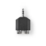 Nedis Stereo audio adaptér jack 3.5 mm (M) - 2x RCA (F) černá / poniklované (CAGB22940BK)