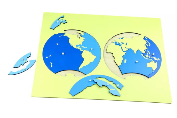 Moyo Montessori Moyo Montessori Puzzle - mapa oceánů - bez rámečku