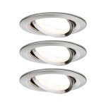 Paulmann 92907 Whirl LED vestavné svítidlo, LED, pevně vestavěné LED, 4.9 W, hliník (kartáčovaný), saténová, sada 3 ks