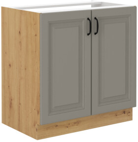Spodní skříňka pod dřez Stilo 80 ZL 2F BB Barva korpusu: Dub artisan, Barva dvířek: Clay Grey