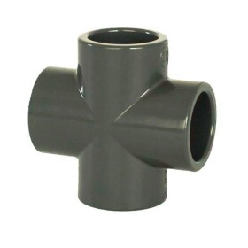 Aquaram PVC tvarovka - kříž 40 mm, DN=40 mm, d=52 mm, lepení / lepení