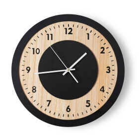 Luxusní černé hodiny s texturou dřeva 40x40 cm