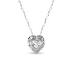 Elenys pozlacený náhrdelník Swarovski Srdce 18K bílé zlato