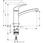 HANSGROHE - Focus M41 Páková dřezová baterie, chrom 31816000
